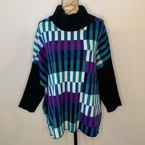 Multiples oversized boxy cowl neck poncho sweater L/XL